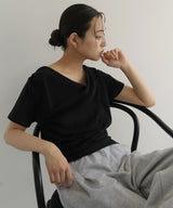 ドレープデザイン半袖Tシャツ
