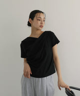 ドレープデザイン半袖Tシャツ
