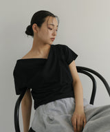 ドレープデザイン半袖Tシャツ