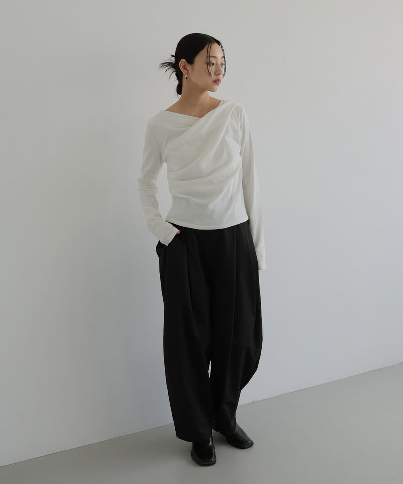 起毛 ドレープデザイントップス