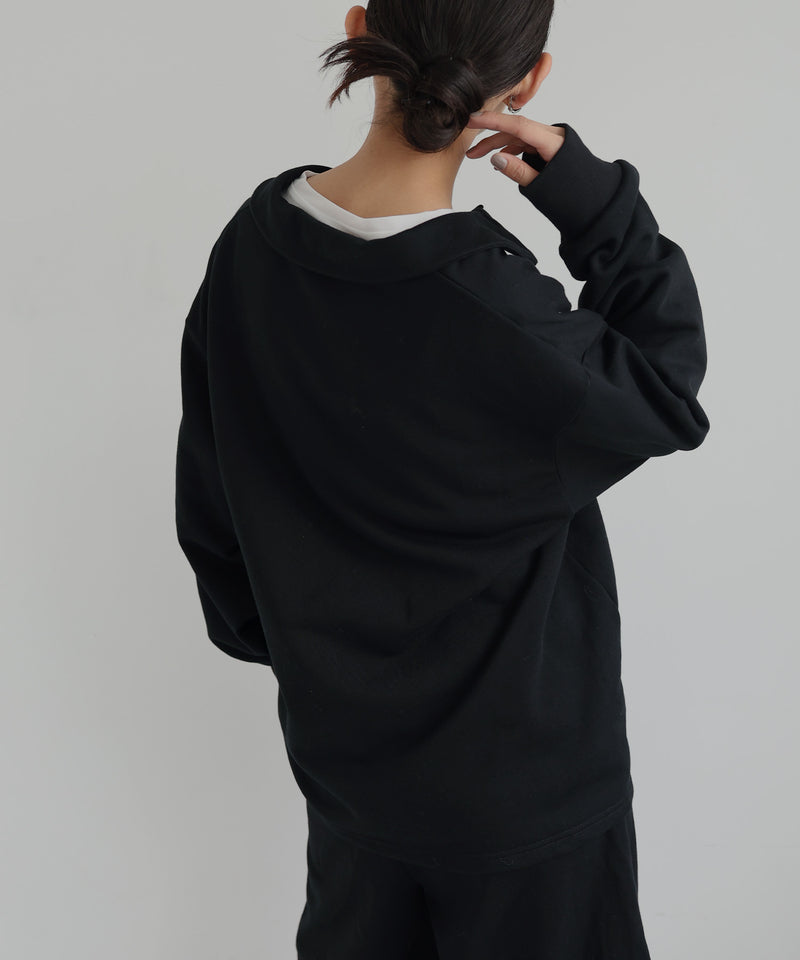 刺繍ロゴ ポロスウェットプルオーバー
