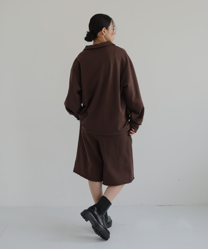 刺繍ロゴ ポロスウェットプルオーバー