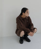 刺繍ロゴ ポロスウェットプルオーバー