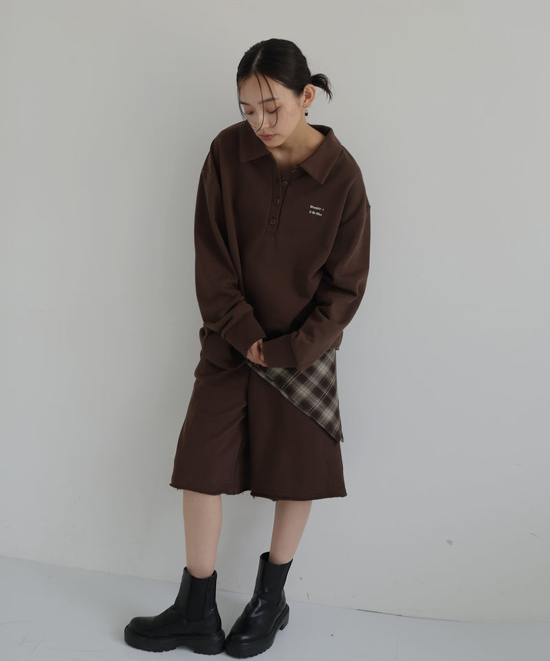 刺繍ロゴ ポロスウェットプルオーバー