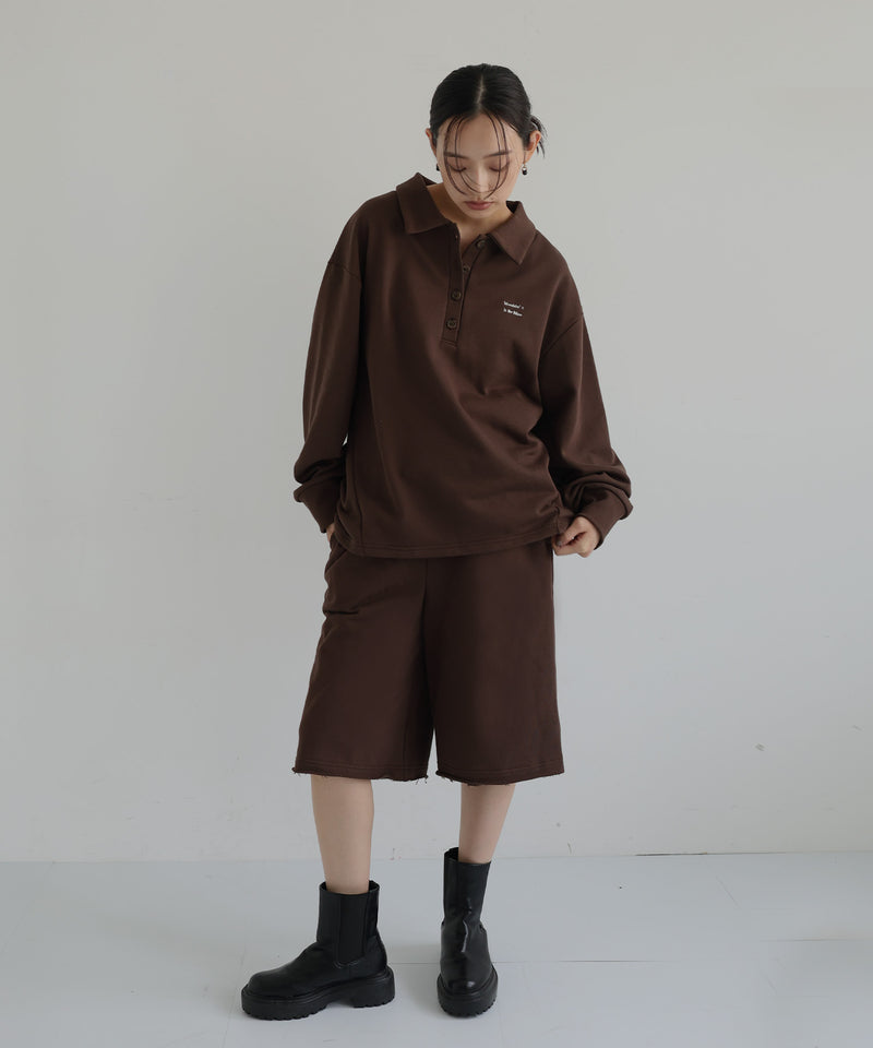 刺繍ロゴ ポロスウェットプルオーバー