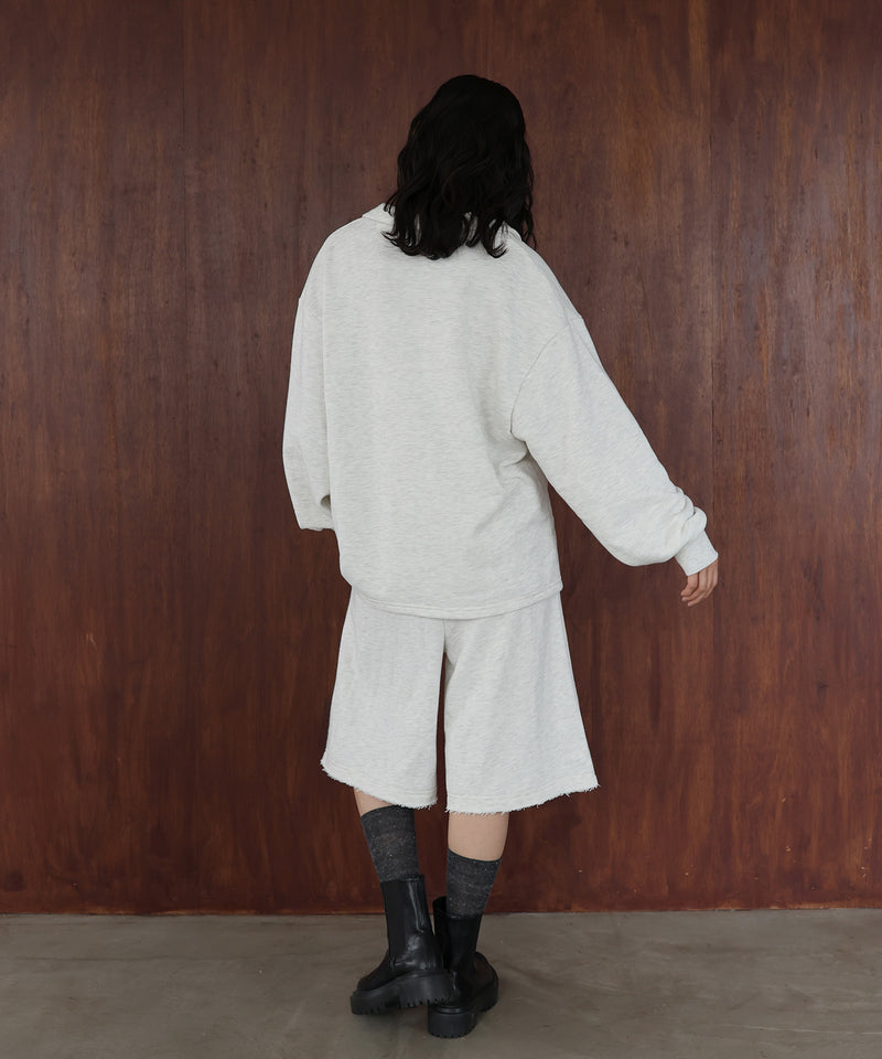刺繍ロゴ ポロスウェットプルオーバー