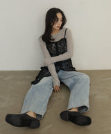 ジャガードレースキャミワンピース