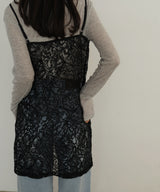 ジャガードレースキャミワンピース