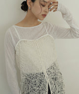 ジャガードレースキャミワンピース