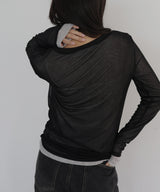 シアーヘンリーレイヤードトップス