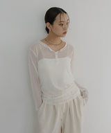 シアーヘンリーレイヤードトップス