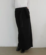 腰巻風カットリブタイトスカート
