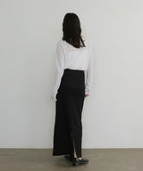 腰巻風カットリブタイトスカート