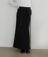 腰巻風カットリブタイトスカート