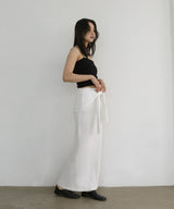 腰巻風カットリブタイトスカート