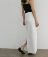 腰巻風カットリブタイトスカート