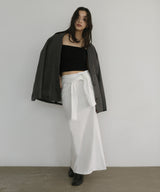 腰巻風カットリブタイトスカート