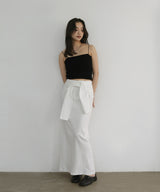 腰巻風カットリブタイトスカート