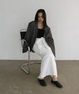 腰巻風カットリブタイトスカート