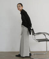 腰巻風カットリブタイトスカート