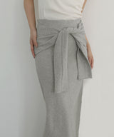 腰巻風カットリブタイトスカート