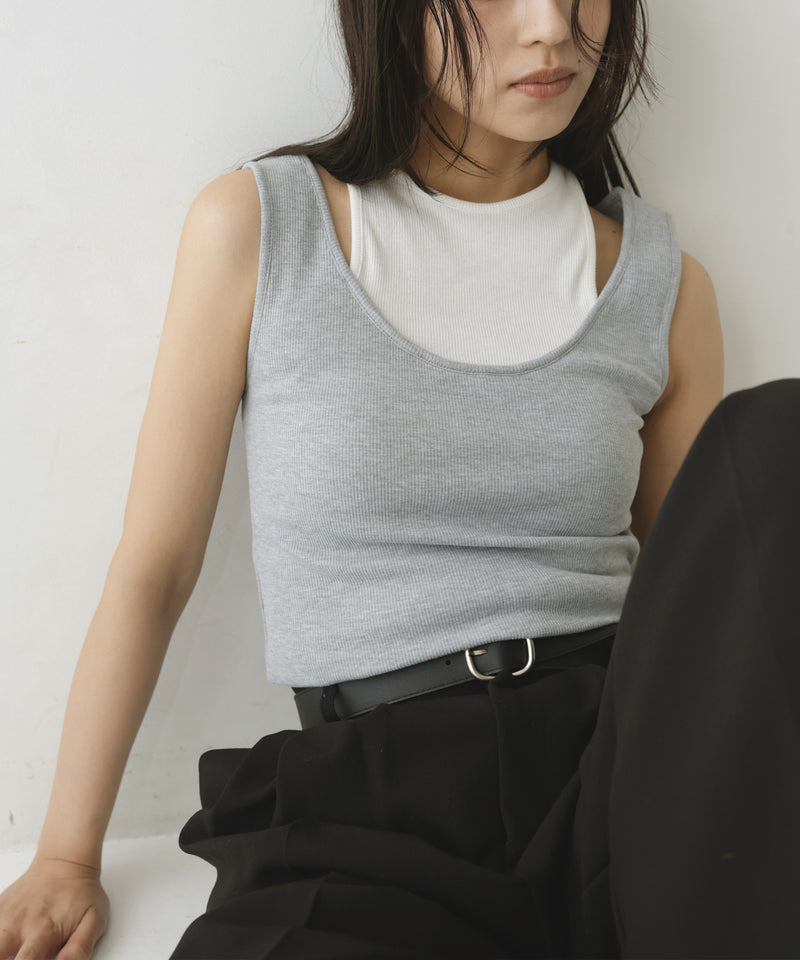 レイヤードリブタンクトップ – hellam