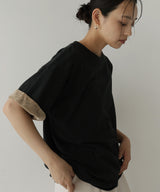 ベロアスリーブロールアップTシャツ