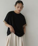 ベロアスリーブロールアップTシャツ