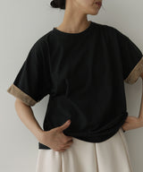 ベロアスリーブロールアップTシャツ