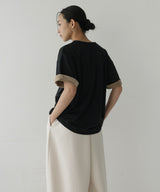 ベロアスリーブロールアップTシャツ