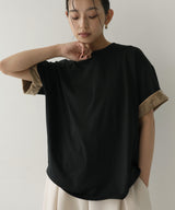 ベロアスリーブロールアップTシャツ