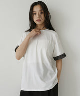 ベロアスリーブロールアップTシャツ