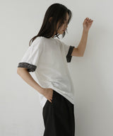 ベロアスリーブロールアップTシャツ