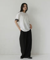 ベロアスリーブロールアップTシャツ