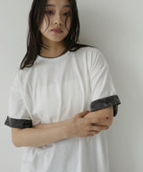 ベロアスリーブロールアップTシャツ