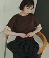 ベロアスリーブロールアップTシャツ