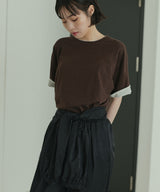 ベロアスリーブロールアップTシャツ
