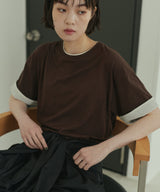 ベロアスリーブロールアップTシャツ