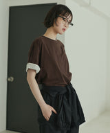 ベロアスリーブロールアップTシャツ