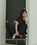 ベロアスリーブロールアップTシャツ