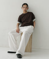 ベロアスリーブロールアップTシャツ