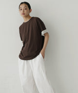 ベロアスリーブロールアップTシャツ
