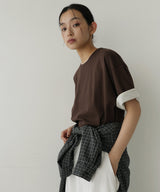 ベロアスリーブロールアップTシャツ