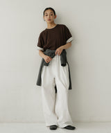 ベロアスリーブロールアップTシャツ