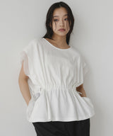オーガンジードッキングペプラムTシャツ