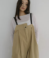 綿ツイルアシメデザインサロペット