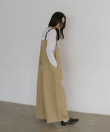 綿ツイルアシメデザインサロペット