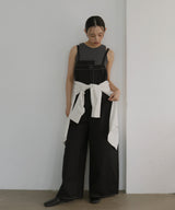 綿ツイルアシメデザインサロペット