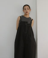 綿ツイルアシメデザインサロペット