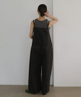 綿ツイルアシメデザインサロペット